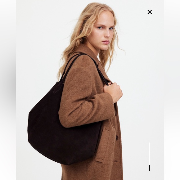 Madewell Dark Blue Suede-Texture Tote - Picture 8 of 8